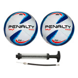 2 Bolas Futsal Salão Max 1000 + Bomba De Ar Penalty Original