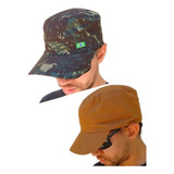2 Bonés Quepe Tipo Militar Liso Camping Tatica Cap Aba Curva