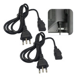 2 Cabo Força Compatível Fonte Xbox 360 Slim Super Fat Bivolt