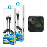 2 Cabo Para Xbox One Controle Grande 3m Resistente Turbo Usb