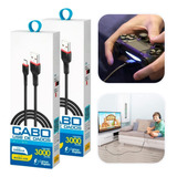 2 Cabo Recarregar Bateria Controle Para Ps4 Recarga 3 Metros