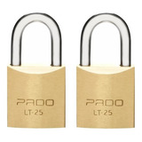 2 Cadeados Pado Latão Lt 25 Mm Não Enferruja Mesma Chave Seg