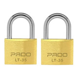 2 Cadeados Pado Latão Lt 35 Mm Não Enferruja Mesma Chave Seg