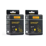 2 Câmara Ar Bicicleta 26 1.5/2.2 Válvula Presta Fina Pirelli