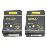 2 Câmaras De Ar Bicicleta Aro 700x28/45c Pirelli 48mm Fino Tipo Da Válvula Presta