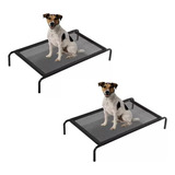 2 Camas Elevada Pet M Média Cães Pug Caminha De Cachorro Aço
