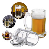 2 Canecas Para Chopp Cerveja P/ Congelar Vidro Grosso Pesado
