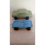 2 Carros Miniaturas Antigos Plastico Bolha Para Coleção