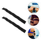 2 Cinta Faixa Elástica P/ Eletrodos Corrente Russa Tens 60cm Cor Preto