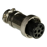 2 Conector De Aviação Circular Mike Gx16 7 Vias Fêmea Cabo