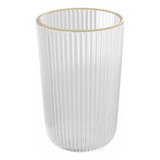 2 Copos Altos De Vidro Com Fio De Ouro Lines - 450ml