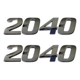 2 Emblema Adesivo Número 2040 Cromado Caminhão Mercedes Benz