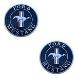 2 Emblemas Badge Distintivo Em Aço Inox Ford Mustang 5.0l V8