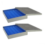 2 Estojos Inox Autoclavavel 19x13,5x2,5cm C/manta Silicone