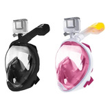 2 Full Face Basic Go Pro Dive Motion - Preto L/xl E Rosa Xs
