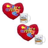 2 Kits Caneca Personalizada Dia Das Mães Coração De Pelúcia