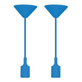 2 Luminária Pendentes Colorido Lindo E27 Azul P/ Quarto Top 110v/220v