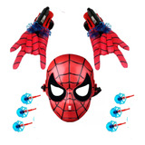 2 Luva Infantil Homem Aranha Lança Teia + Mascara Spider Man