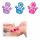 2 Luvas De Massagem Silicone 9 Esferas De Metal Drenagem Cor Azul