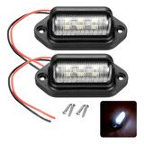 2 Luz De Placa Carro 6 Leds Caminhão Carretinha 12v 24v