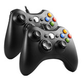 2 Manete Com Fio Usb Compatível Com Xbox 360 Slim Pc Gamer