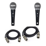 2 Microfone Sm58 Profissional Cabo Xlr 5mt Igrejas Cantores