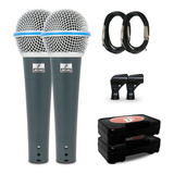 2 Microfones Dinâmicos Arcano Rhodon-8 Com Fio Xlr-p10