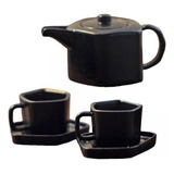 2 Mini Conjunto De Bule De Boneca 1/12 Xícara De Chá Preto