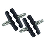 2 Par Sapata Freio Borrachinha Bike Mtb 70mm Pto P/ V/ Brake