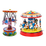2 Peças Acabam Brinquedos De Lata De Metal De Carrossel