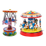 2 Peças Acabam Brinquedos De Lata De Metal De Carrossel