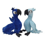 2 Peças Bonecos De Pelúcia Arara Rio Azul