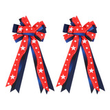 2 Peças Patriotic Wreath Bow American Stars Tree Topper Bow