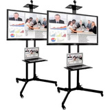 2 Pedestais Para Tv E Notebook C Rodinhas Suporte Chão