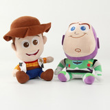 2 Pelúcias Toy Story Boneco Woody E Buzz Baby 21cm Disney