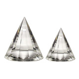 2 Pirâmide De Cristal 6cm E 5cm Transparente Meditação Par