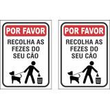 2 Placas Recolha Coco Fezes Cachorro Sinalização 20x15cm