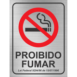 2 Placas Sinalização Proibido Fumar Lei Federal 25x20 Alumí