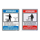 2 Placas Sinalizadora Sanitario Banheiro 15 X 20 Poliestireno C/ Dupla Face Promocao