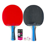 2 Raquete Ping Pong Clássica Profissional + 3 Bola Butterfly