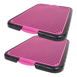 2 Sanitários Canino Tapete Banheiro Lavável Higiênico Rosa