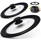 2 Tampa De Vidro Prime Universal Silicone Panela Frigideira.