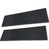 2 Tapetes Borracha Bar Mat 50x15cm Apoio Para Porta Copos