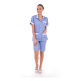 2 Unidades Uniforme Bermuda E Jaleco Algodão Premiun Lindo