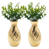 2 Vasos Decorativos Enfeite Sala Mesa Banheiro Lavabo Quarto