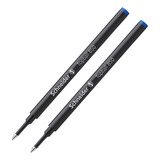 2 X Carga Schneider Rollerball Caneta Waterman - Azul Fina