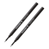 2 X Schneider Carga Rollerball Caneta Waterman - Preta Fina