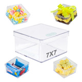 20 Caixa Acrilica 7x7, Caixinha Bem Casado,lembrancinha Full