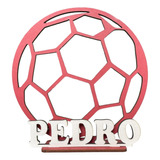 20 Centro De Mesa Bola De Futebol Personalizado Mdf Vermelho