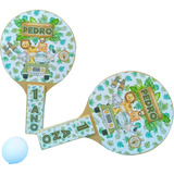 20 Kits Raquete Ping Pong Personalizada Safari Baby